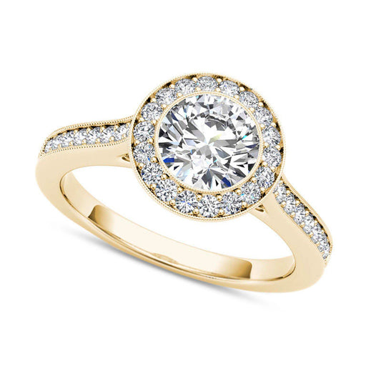 1.20 CT. T.W. Natural Diamond Frame Antique Vintage-Style Engagement Ring in Solid 14K Gold
