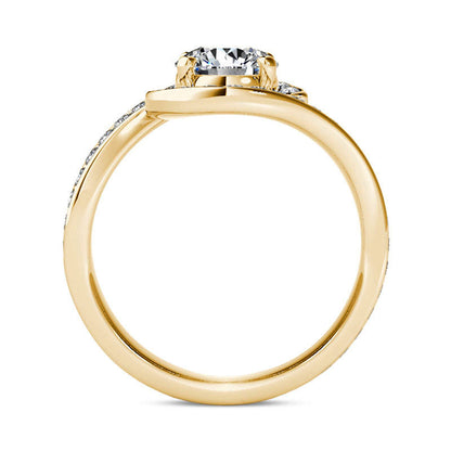 1.5 CT. T.W. Natural Diamond Bypass Engagement Ring in Solid 14K Gold