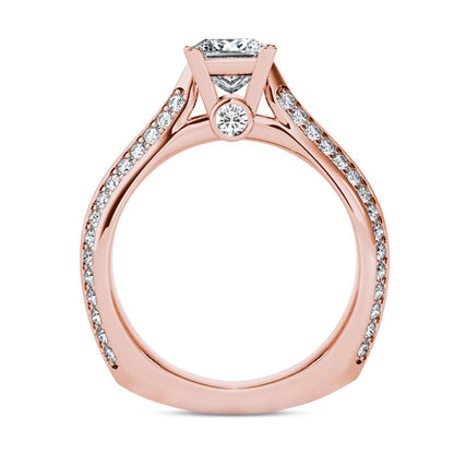 1.75 CT. T.W. Princess-Cut Natural Diamond Engagement Ring in Solid 14K Rose Gold