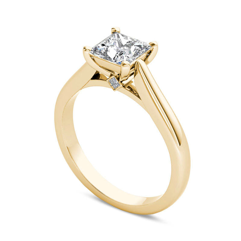 1.0 CT. T.W. Princess-Cut Natural Clarity Enhanced Diamond Solitaire Engagement Ring in Solid 14K Gold (I/I1)