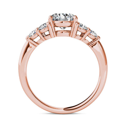2.0 CT. T.W. Natural Diamond Tri-Sides Engagement Ring in Solid 14K Rose Gold
