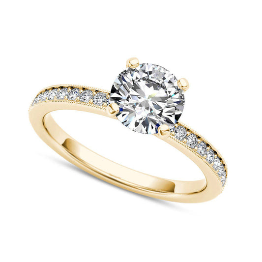 1.0 CT. T.W. Natural Diamond Antique Vintage-Style Engagement Ring in Solid 14K Gold