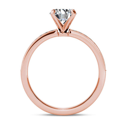 1.0 CT. T.W. Natural Diamond Engagement Ring in Solid 14K Rose Gold