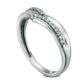 0.10 CT. T.W. Natural Diamond Contour Wedding Band in Solid 10K White Gold