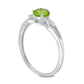 5.0mm Peridot and Natural Diamond Accent Split Shank Ring in Sterling Silver