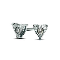 0.05 CT. T.W. Diamond Heart Solitaire Stud Earrings in Sterling Silver