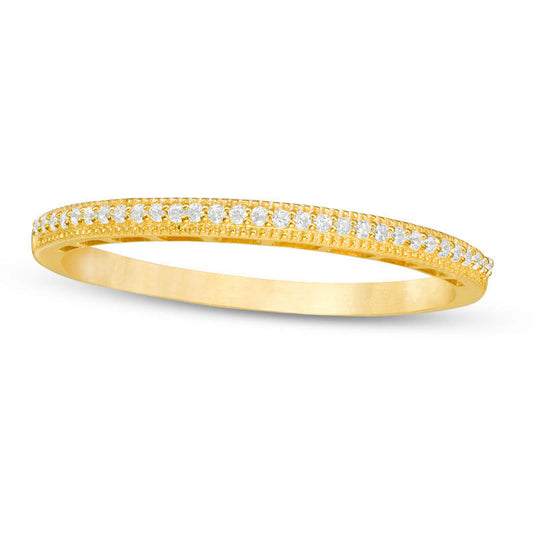0.05 CT. T.W. Natural Diamond Antique Vintage-Style Wedding Band in Solid 10K Yellow Gold