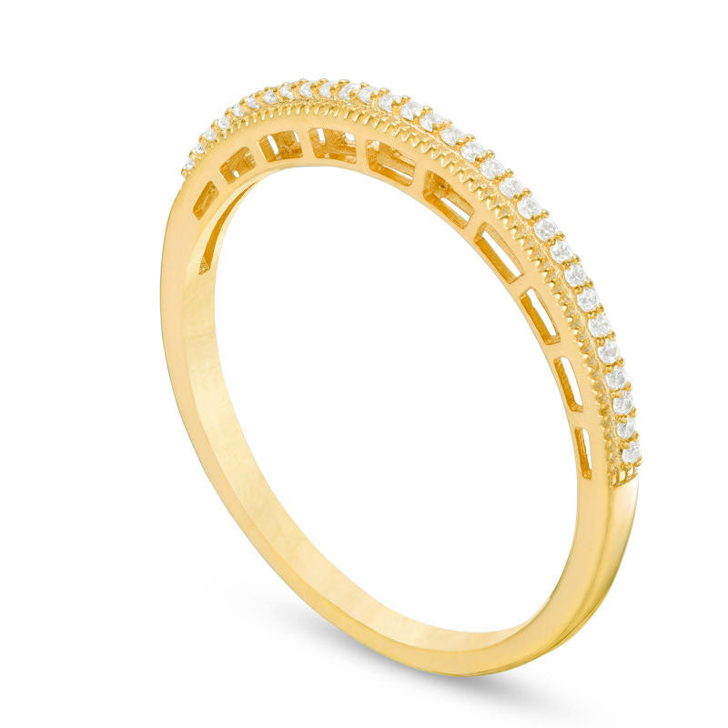 0.05 CT. T.W. Natural Diamond Antique Vintage-Style Wedding Band in Solid 10K Yellow Gold