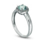 5.7mm Aquamarine and Natural Diamond Accent Frame Split Shank Ring in Sterling Silver