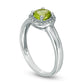 5.7mm Peridot and Natural Diamond Accent Frame Split Shank Ring in Sterling Silver