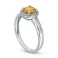 5.7mm Citrine and Natural Diamond Accent Frame Split Shank Ring in Sterling Silver