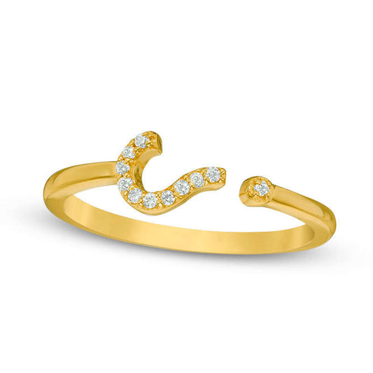 0.05 CT. T.W. Natural Diamond Question Mark Ring in Solid 10K Yellow Gold