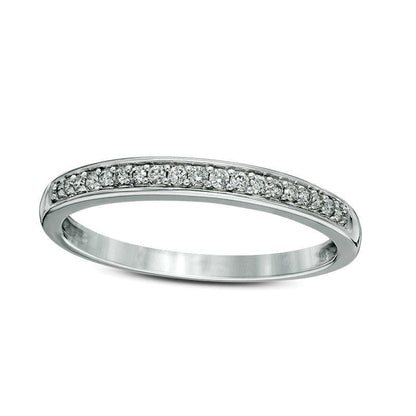 0.50 CT. T.W. Quad Frame Natural Diamond Wedding Ensemble in Solid 10K White Gold - Size 7 and 10