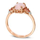 Lab-Created Pink Opal, Pink Tourmaline and Lab-Created White Sapphire Ring in Sterling Silver with Solid 14K Rose Gold Plate