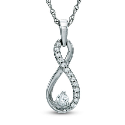 0.17 CT. T.W. Natural Diamond Infinity Pendant in 10K White Gold