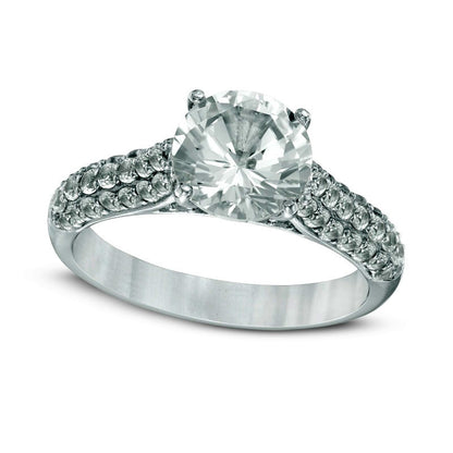 8.0mm Lab-Created White Sapphire Ring in Sterling Silver