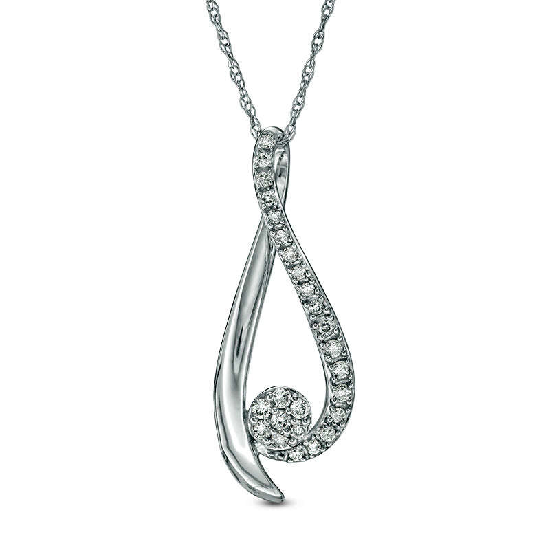 0.17 CT. T.W. Composite Natural Diamond Pendant in 10K White Gold