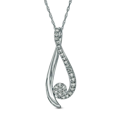 0.17 CT. T.W. Composite Natural Diamond Pendant in 10K White Gold