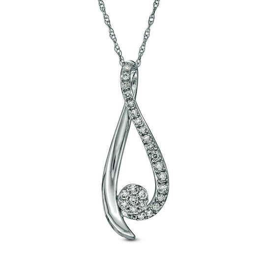 0.17 CT. T.W. Composite Natural Diamond Pendant in 10K White Gold