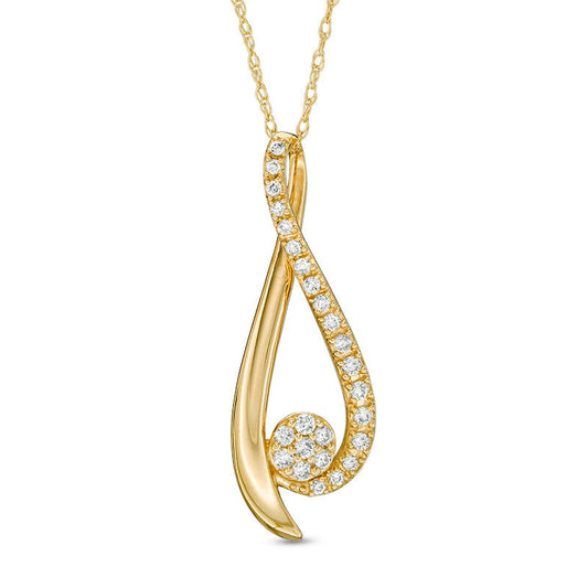 0.17 CT. T.W. Composite Natural Diamond Pendant in 10K Yellow Gold