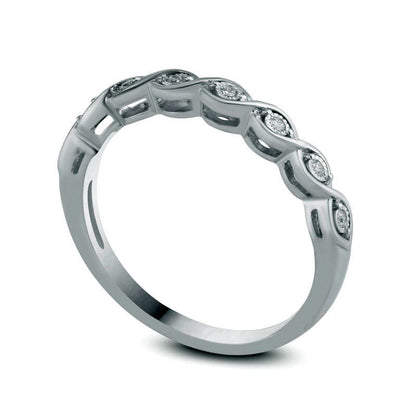 Natural Diamond Accent Twist Anniversary Band in Sterling Silver