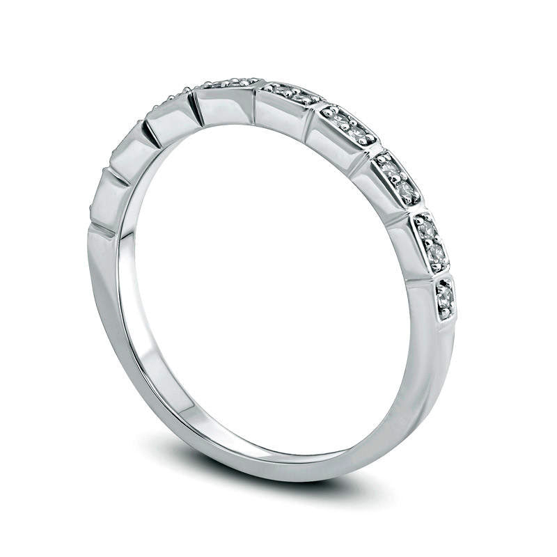 0.13 CT. T.W. Natural Diamond Duos Anniversary Band in Solid 10K White Gold