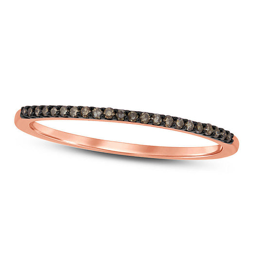 0.10 CT. T.W. Champagne Natural Diamond Anniversary Band in Solid 10K Rose Gold with Black Rhodium