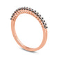 0.20 CT. T.W. Champagne Natural Diamond Anniversary Band in Solid 10K Rose Gold with Black Rhodium