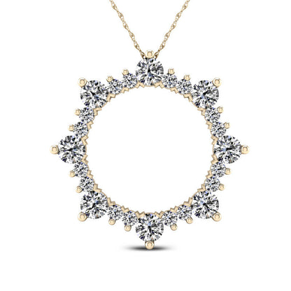 1 CT. T.W. Natural Diamond Open Sunburst Pendant in 10K Yellow Gold