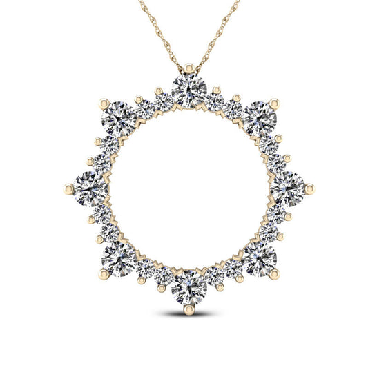 1 CT. T.W. Natural Diamond Open Sunburst Pendant in 10K Yellow Gold