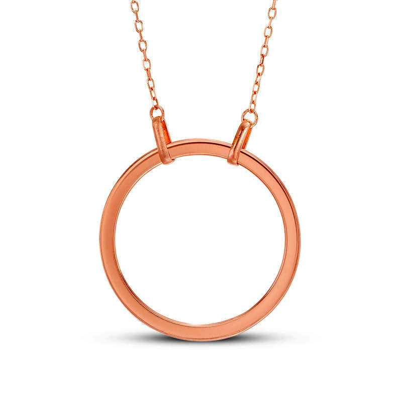 Large Open Circle Necklace in 14K Rose Gold