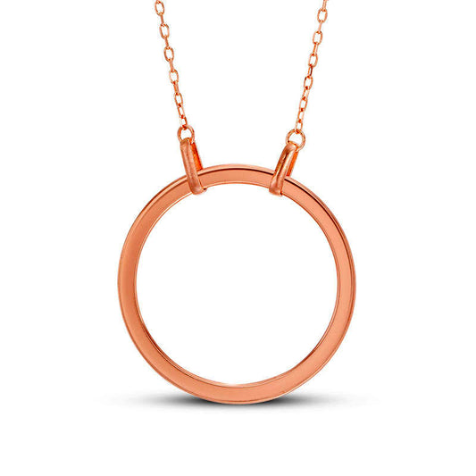 Large Open Circle Necklace in 14K Rose Gold