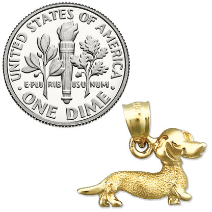 14K Gold Dachshund Dog Charm