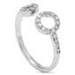 0.25 CT. T.W. Natural Diamond Open Circle Wrap Ring in Solid 10K White Gold