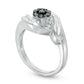 0.50 CT. T.W. Enhanced Black and White Composite Natural Diamond Flame Ring in Sterling Silver - Size 7