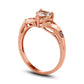 6.0mm Heart-Shaped Morganite and Natural Diamond Accent Claddagh Ring in Solid 10K Rose Gold