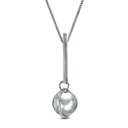 Linear Bar and Ball Pendant in Sterling Silver