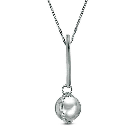 Linear Bar and Ball Pendant in Sterling Silver