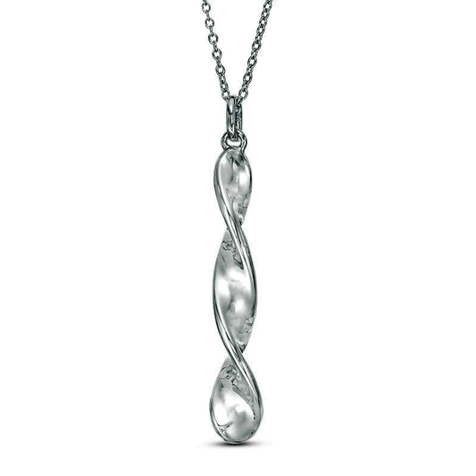 Linear Twist Bar Pendant in Sterling Silver