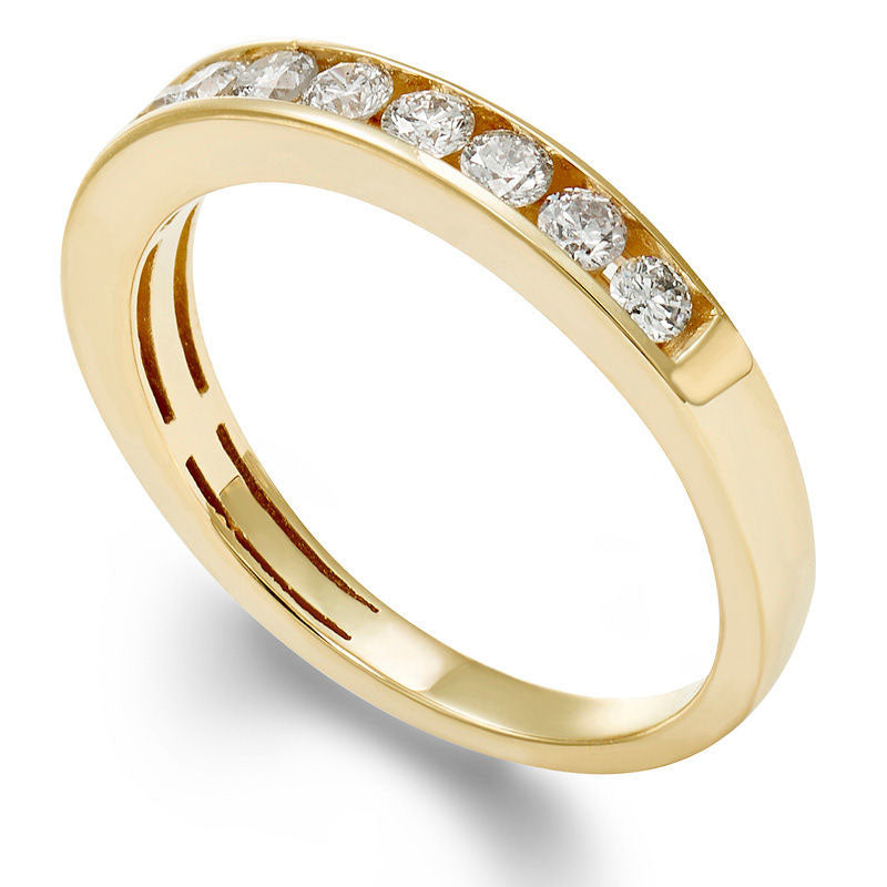 0.50 CT. T.W. Certified Natural Diamond Eleven Stone Anniversary Band in Solid 14K Gold (I/I1)
