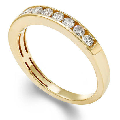 0.50 CT. T.W. Certified Natural Diamond Eleven Stone Anniversary Band in Solid 14K Gold (I/I1)