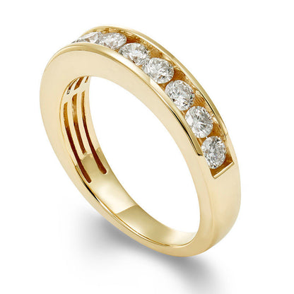 0.75 CT. T.W. Certified Natural Diamond Eleven Stone Anniversary Band in Solid 14K Gold (I/I1)