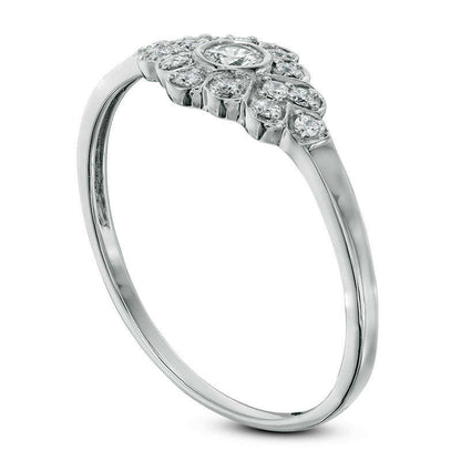 0.17 CT. T.W. Natural Diamond Chevron Ring in Solid 10K White Gold