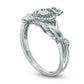 0.17 CT. T.W. Natural Diamond Claddagh Promise Ring in Solid 10K White Gold