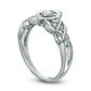 0.10 CT. Natural Clarity Enhanced Diamond Solitaire Braided Claddagh Promise Ring Solid 10K White Gold