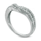 0.38 CT. T.W. Natural Diamond Crossover Contour Band in Solid 14K White Gold