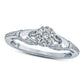 0.20 CT. T.W. Composite Natural Diamond Claddagh Promise Ring in Solid 10K White Gold