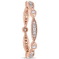 0.25 CT. T.W. Natural Diamond Alternating Antique Vintage-Style Eternity Wedding Band in Solid 10K Rose Gold