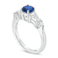 6.0mm Lab-Created Blue and White Sapphire Ring in Sterling Silver - Size 7