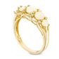 Opal and Natural Diamond Accent Five Stone Ring in Solid 14K Gold